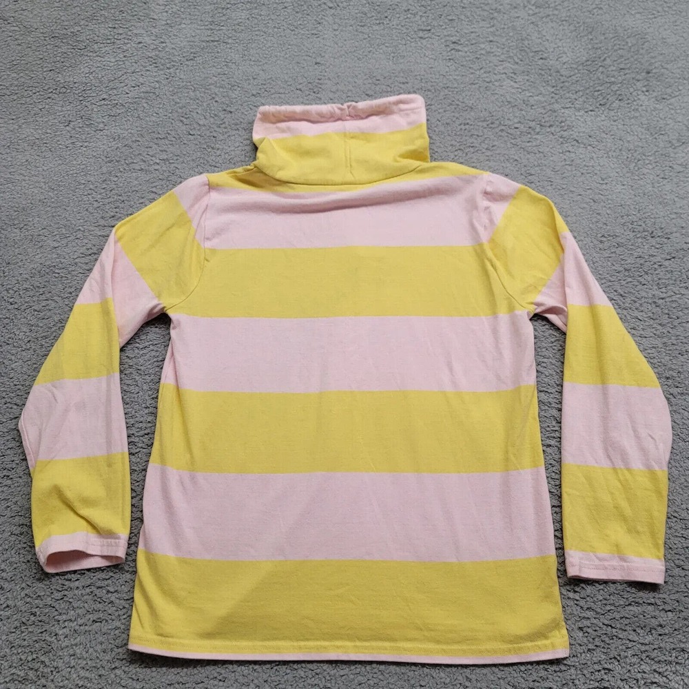 J.Crew Sweatshirt Womens Small Pink Yellow Stripe Pullover Turtle Neck Casual - Picture 6 of 16